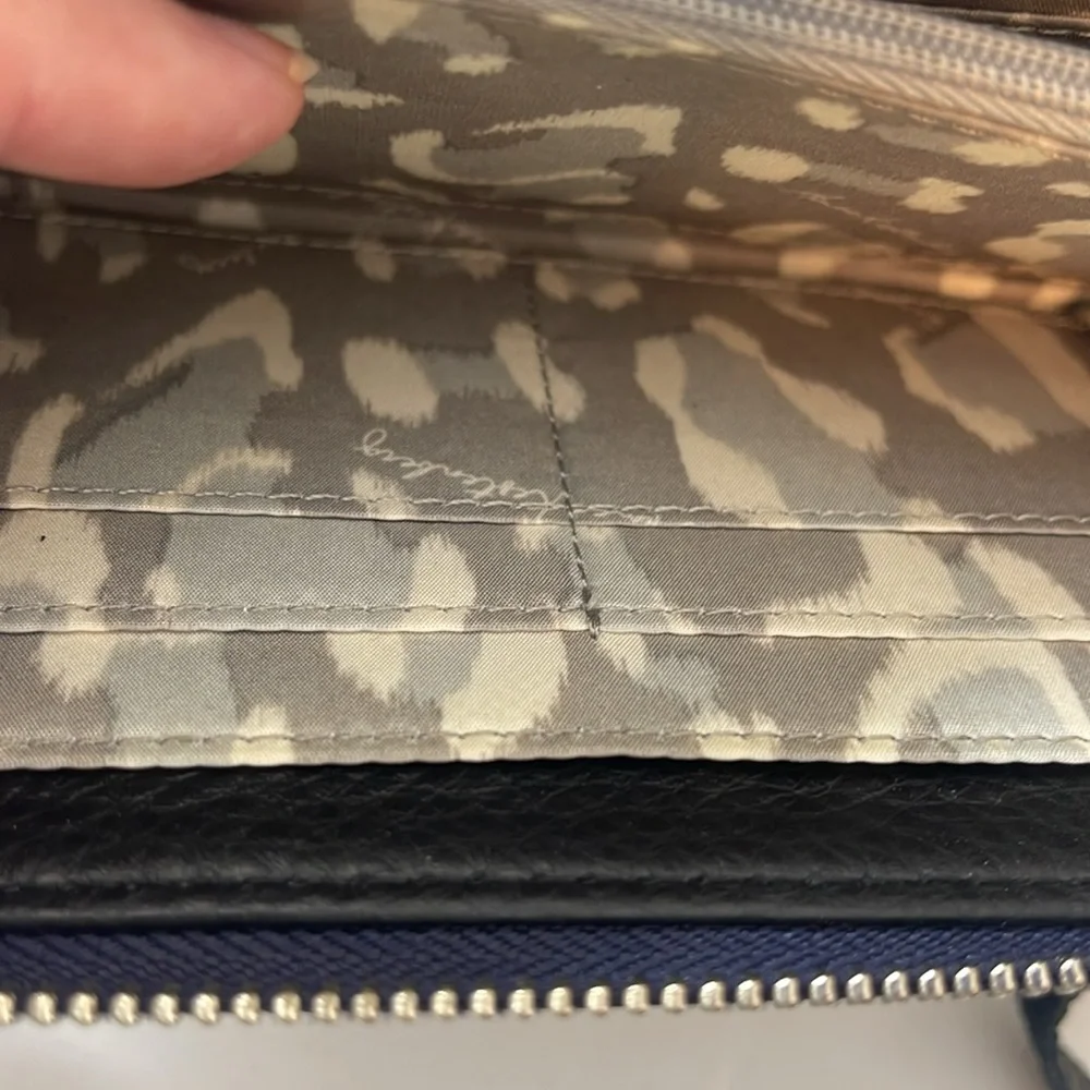 Aimee Kestenberg Delancey Wallet on a Chain Black Floral Leather Silver